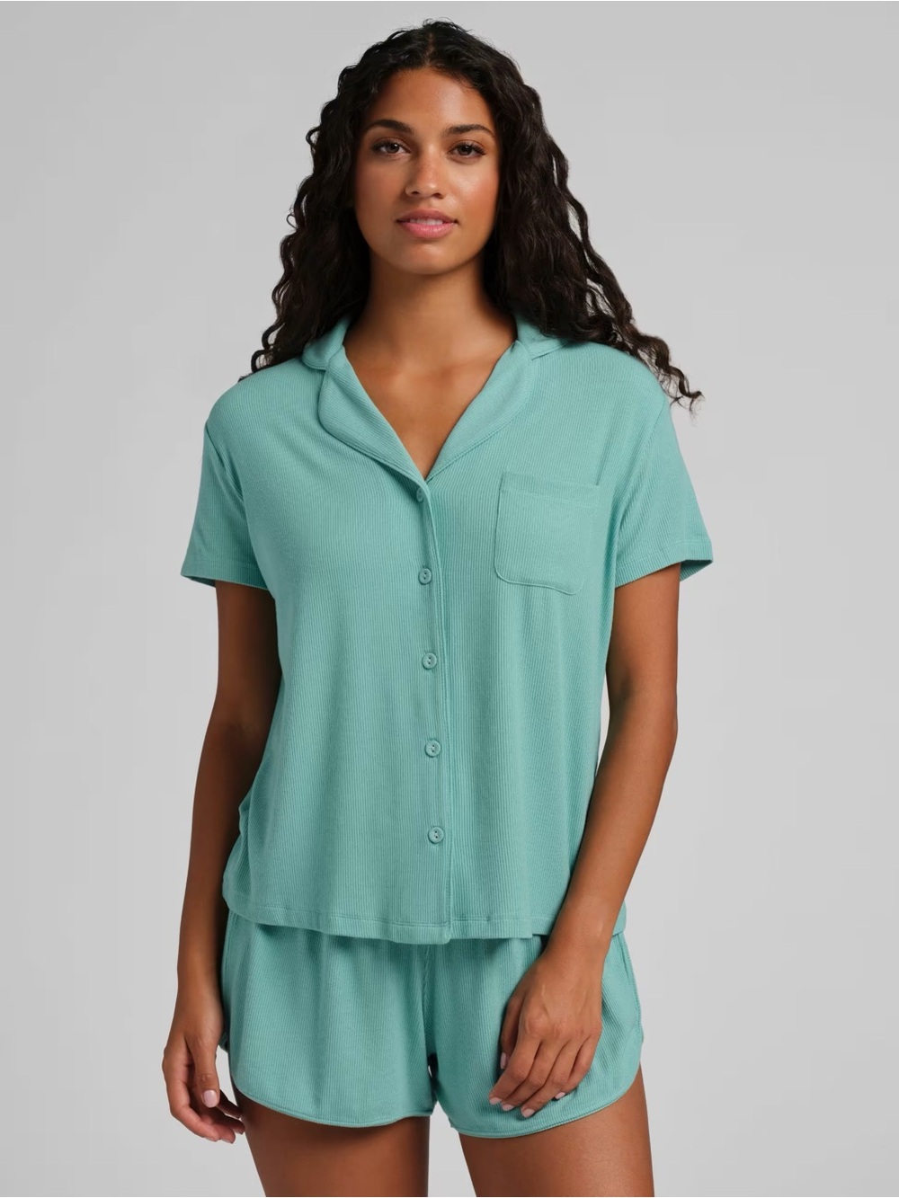Comfrt Women's Short Sleeve Pajama Set in Wasabi